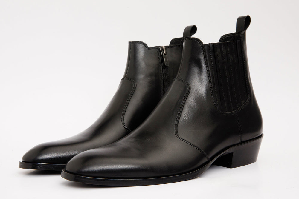 The Sorhag Black Leather Dress Boot