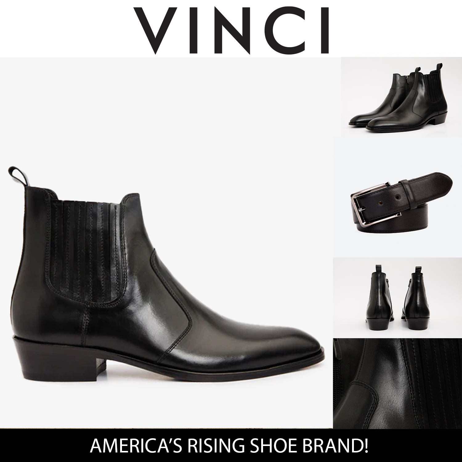 The Sorhag Black Leather Dress Boot