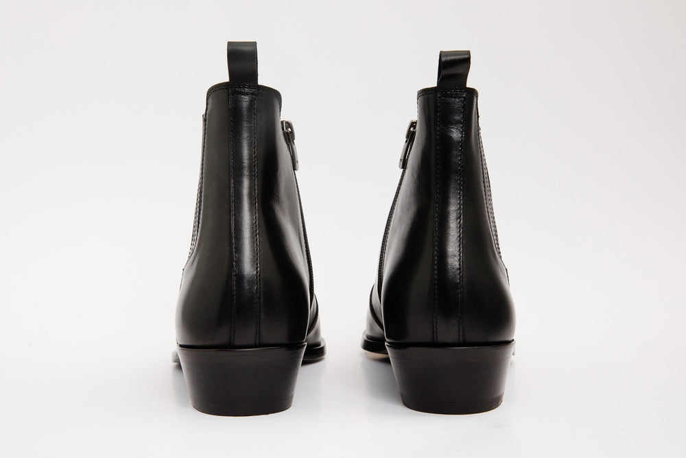 The Sorhag Black Leather Dress Boot