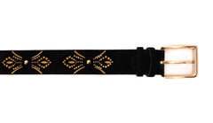 The Lazio Black Suede Leather Belt