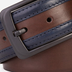 The Neiva Navy\/Brown Leather Belt