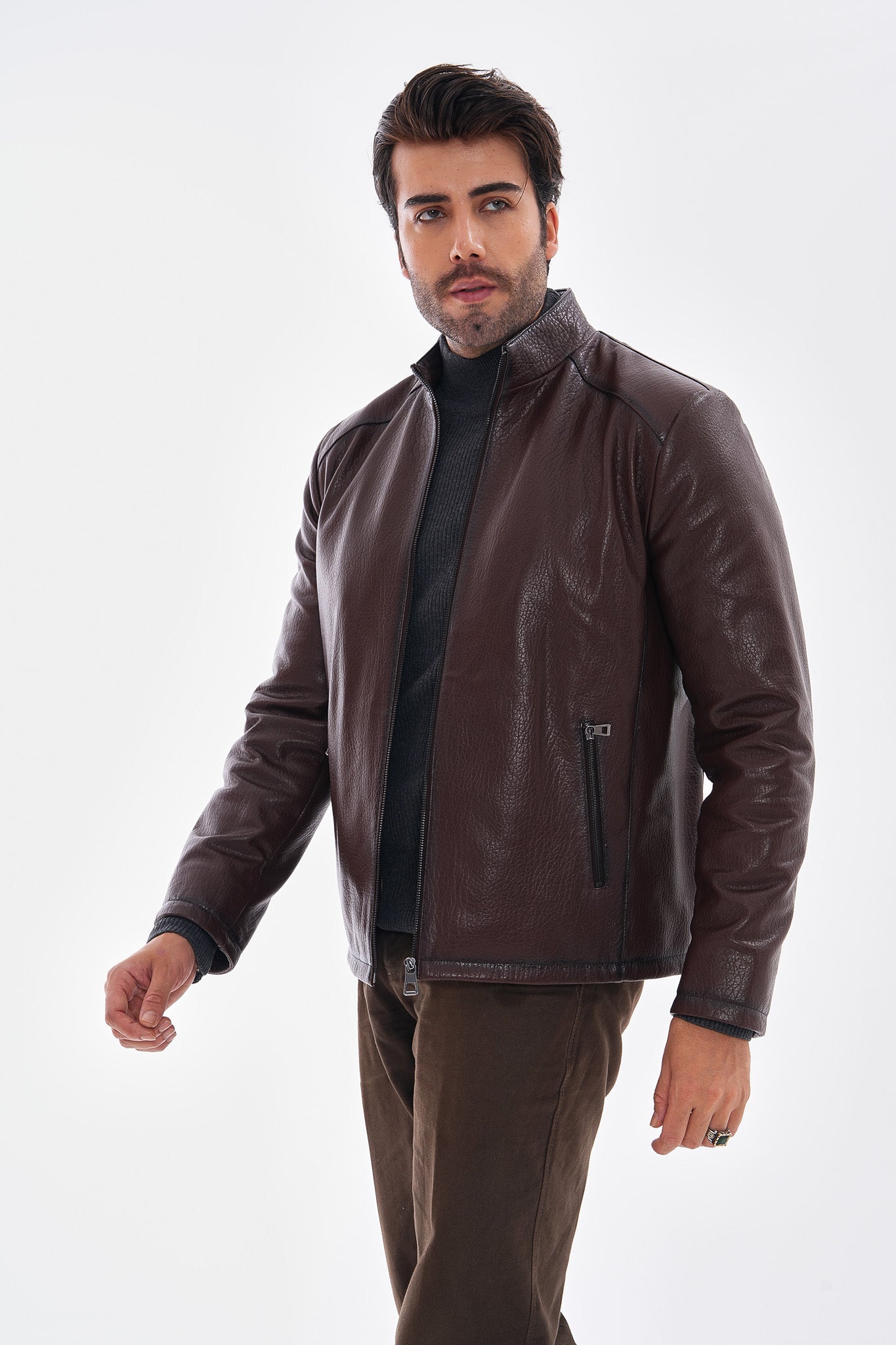 The Varden Chocolate Brown Leather Jacket