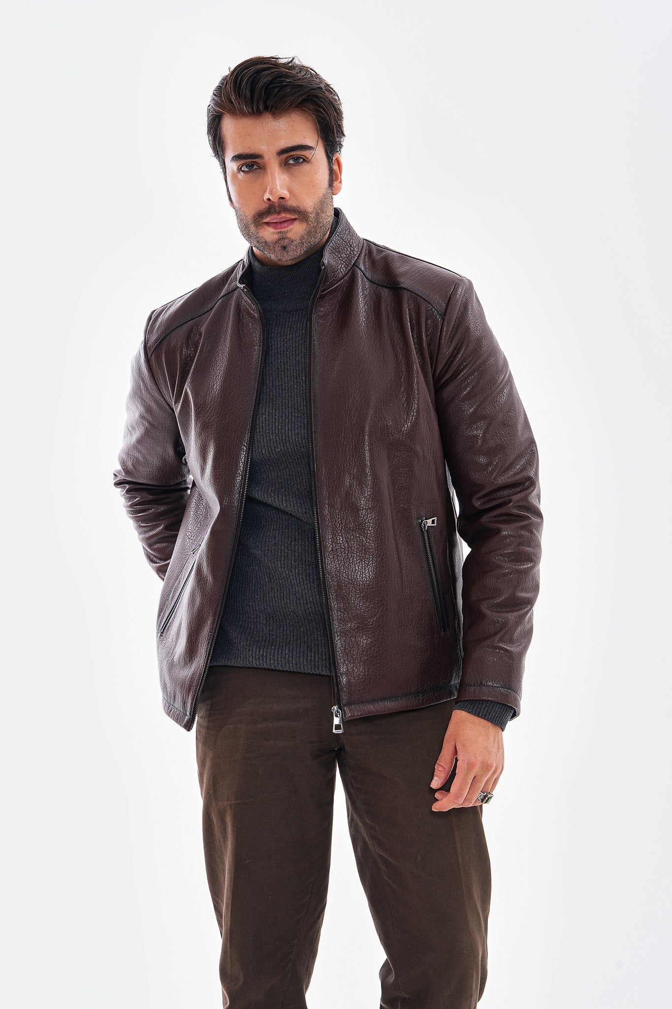 The Varden Chocolate Brown Leather Jacket
