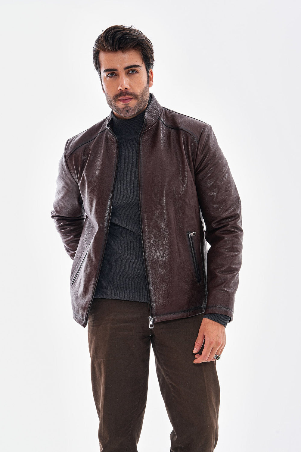 The Varden Chocolate Brown Leather Jacket