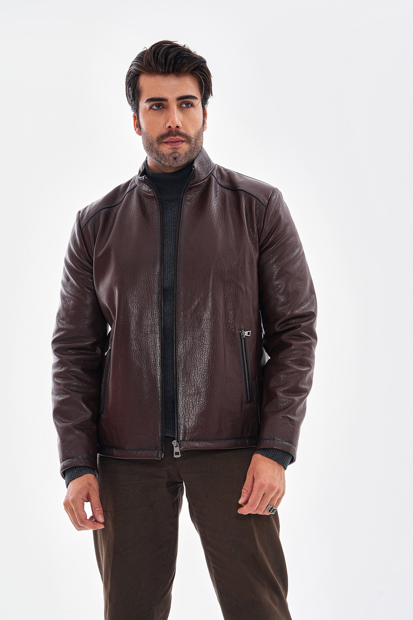 The Varden Chocolate Brown Leather Jacket