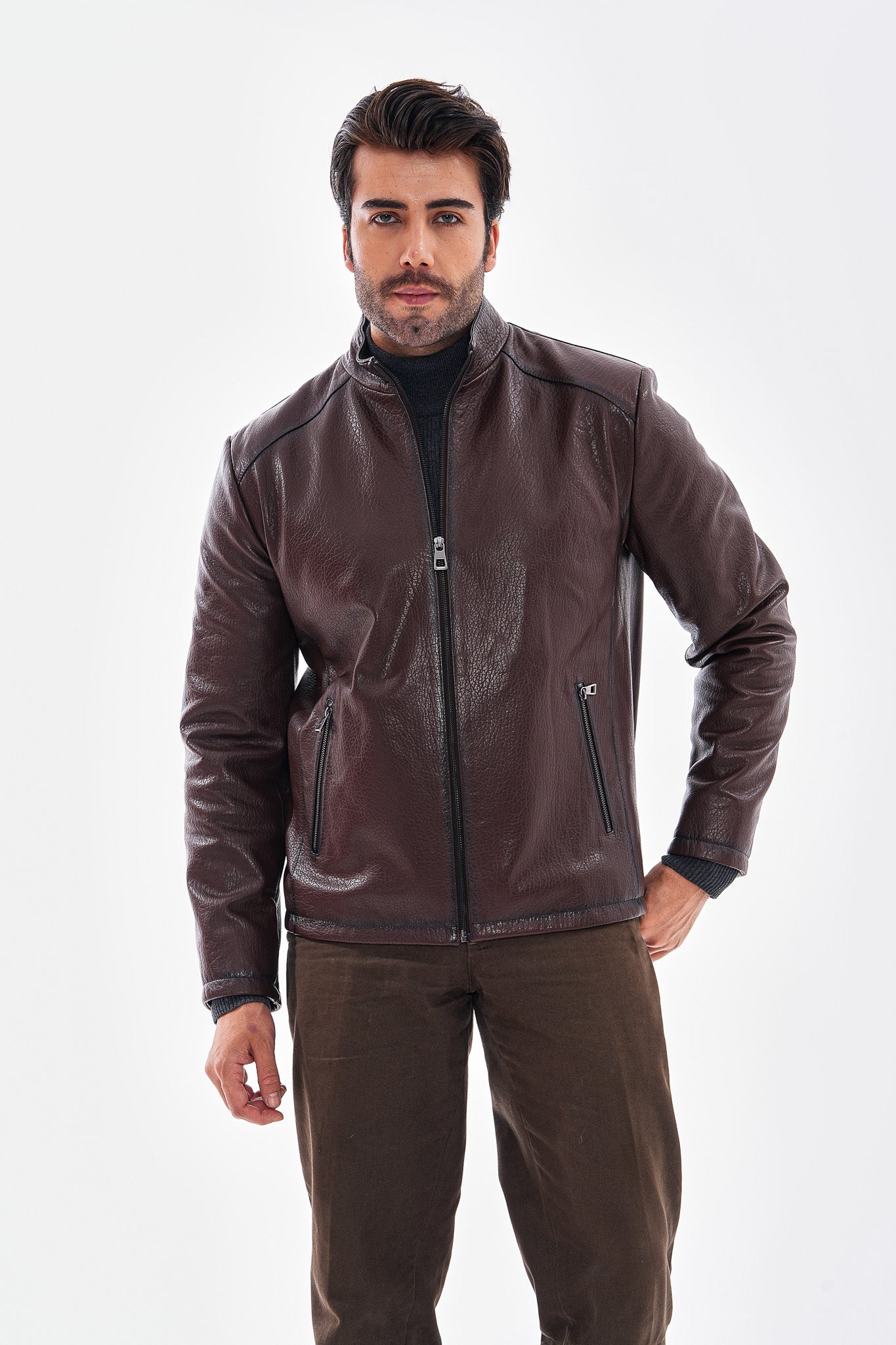 The Varden Chocolate Brown Leather Jacket