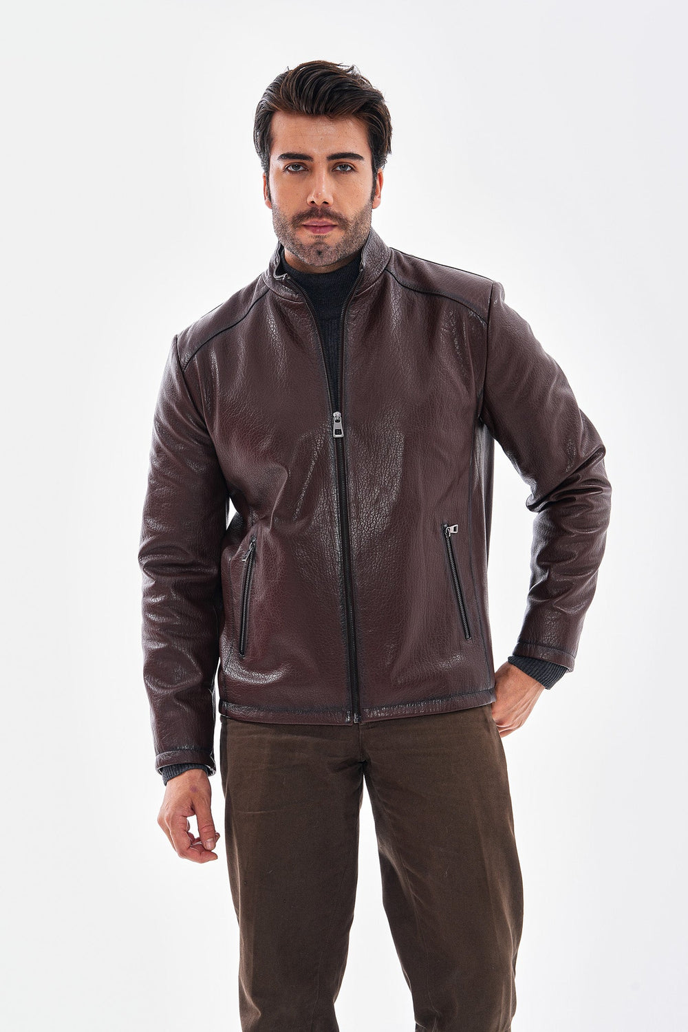 The Varden Chocolate Brown Leather Jacket