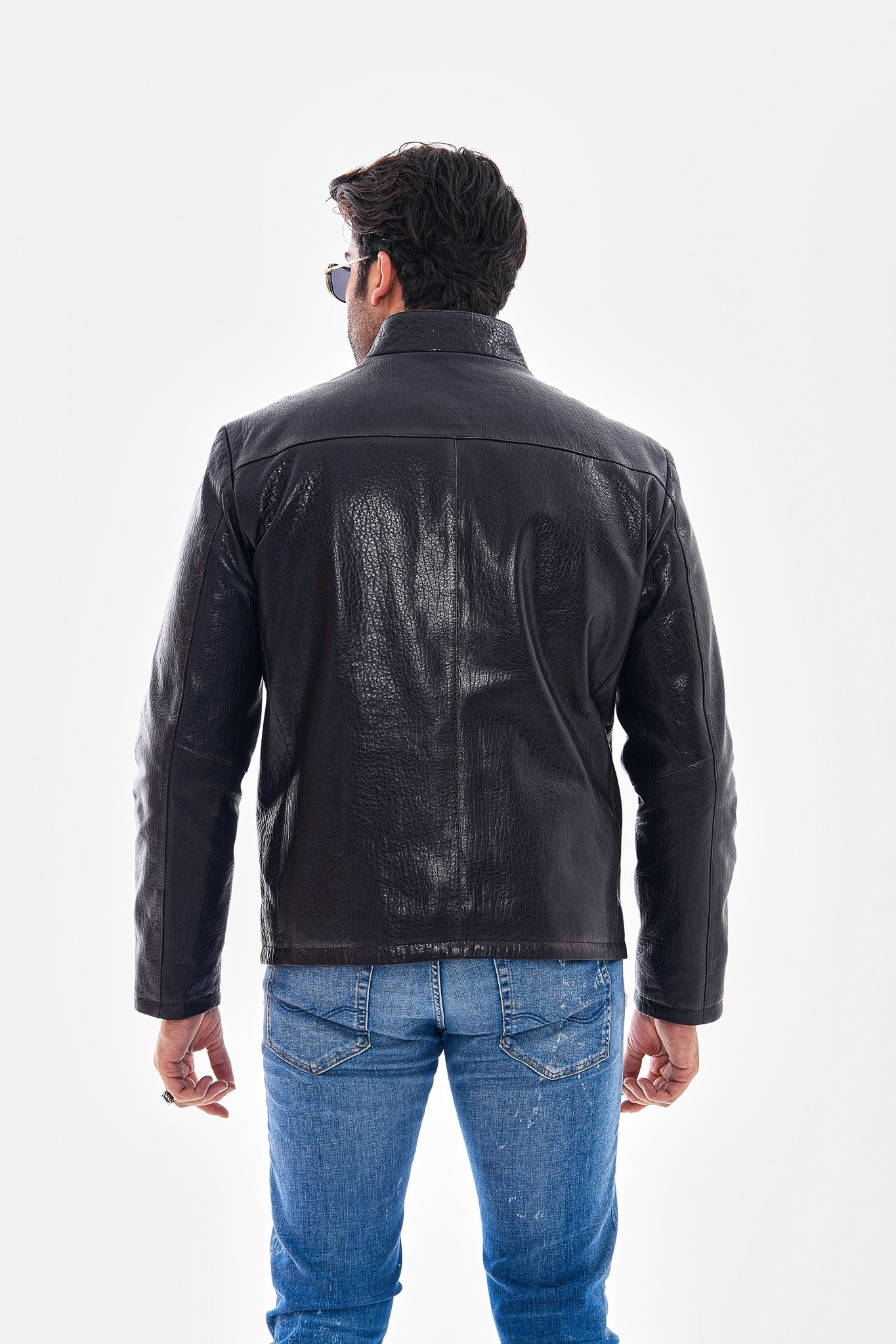 The Varden Navy Blue Leather Jacket