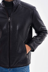 The Varden Navy Blue Leather Jacket