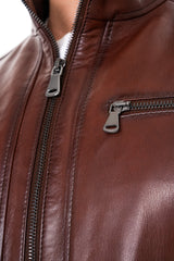 The Falcon Cognac Brown Smooth Leather Jacket