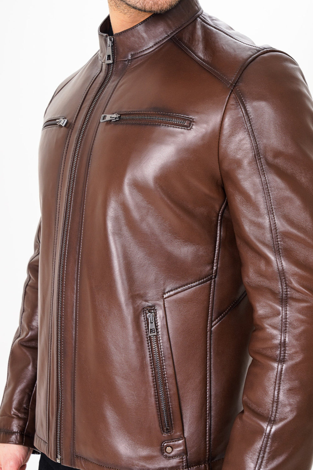 The Falcon Brown Smooth Leather Jacket