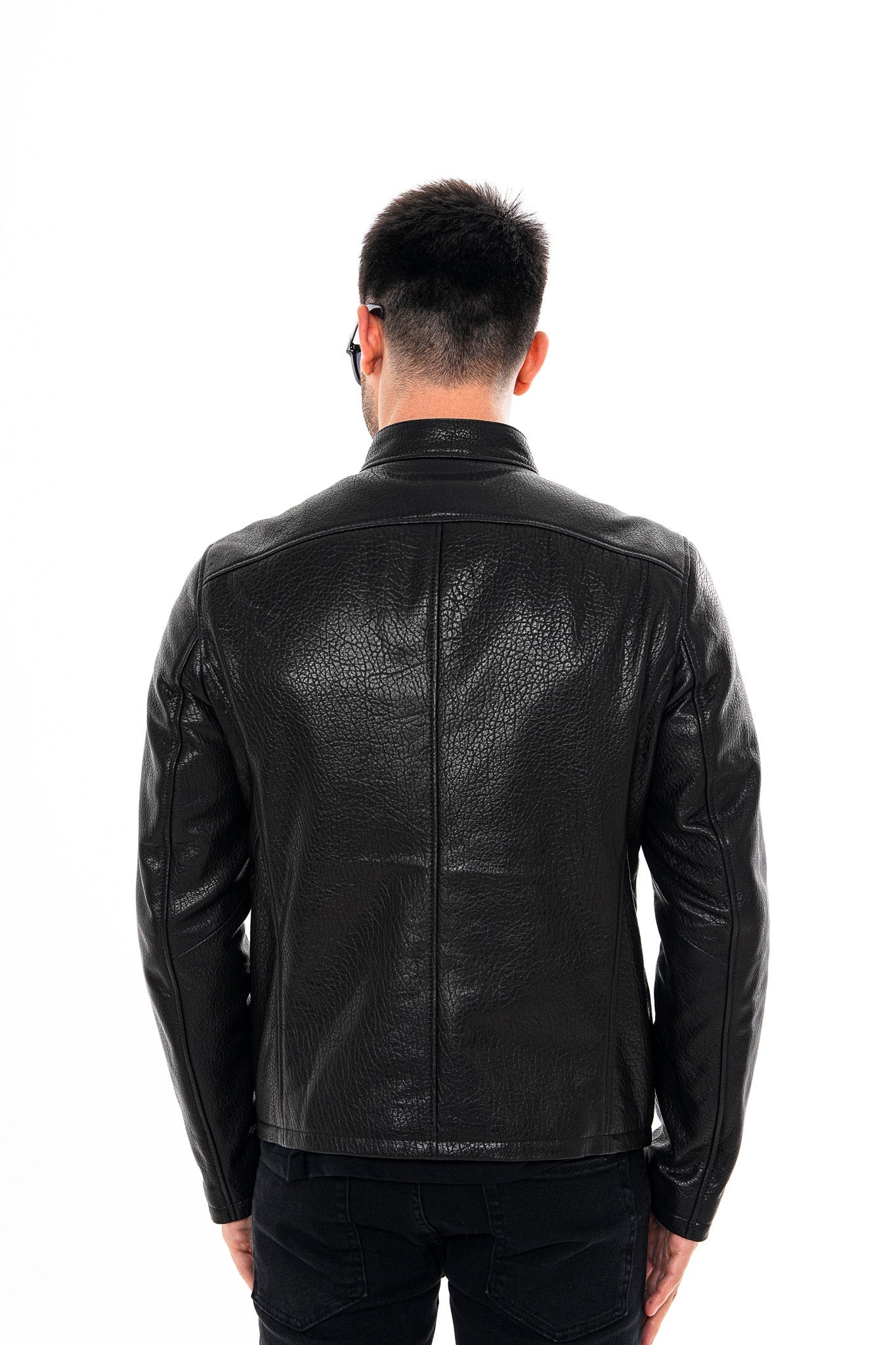 The Falcon Black Pebbled Leather Jacket