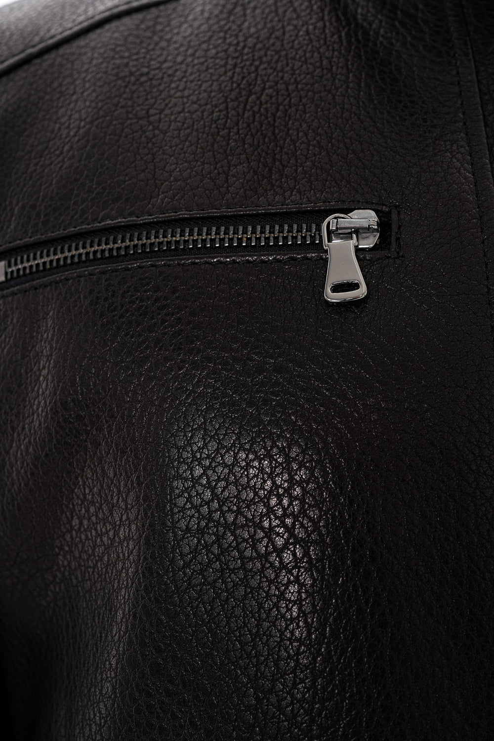 The Falcon Black Pebbled Leather Jacket