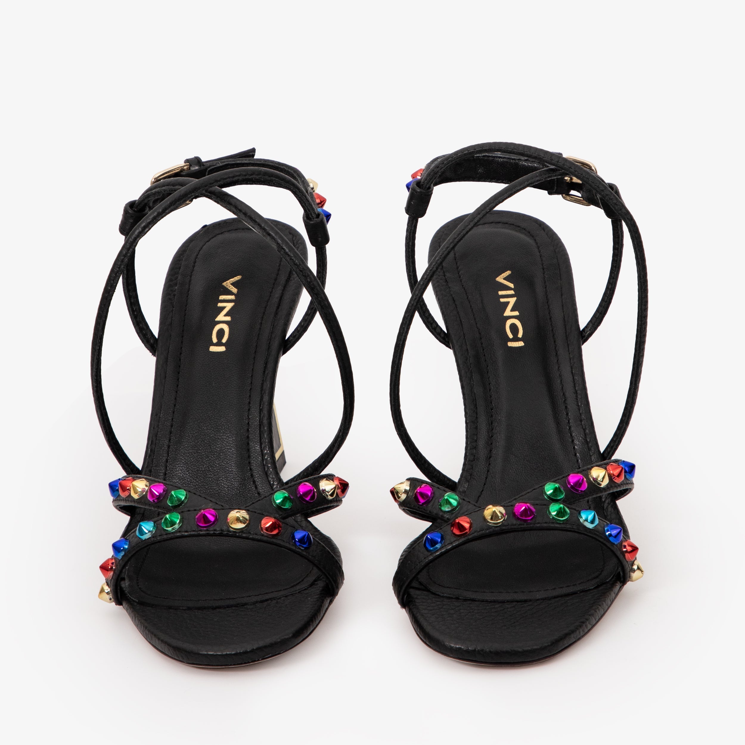 The Aurora Black Leather Strappy Sandal
