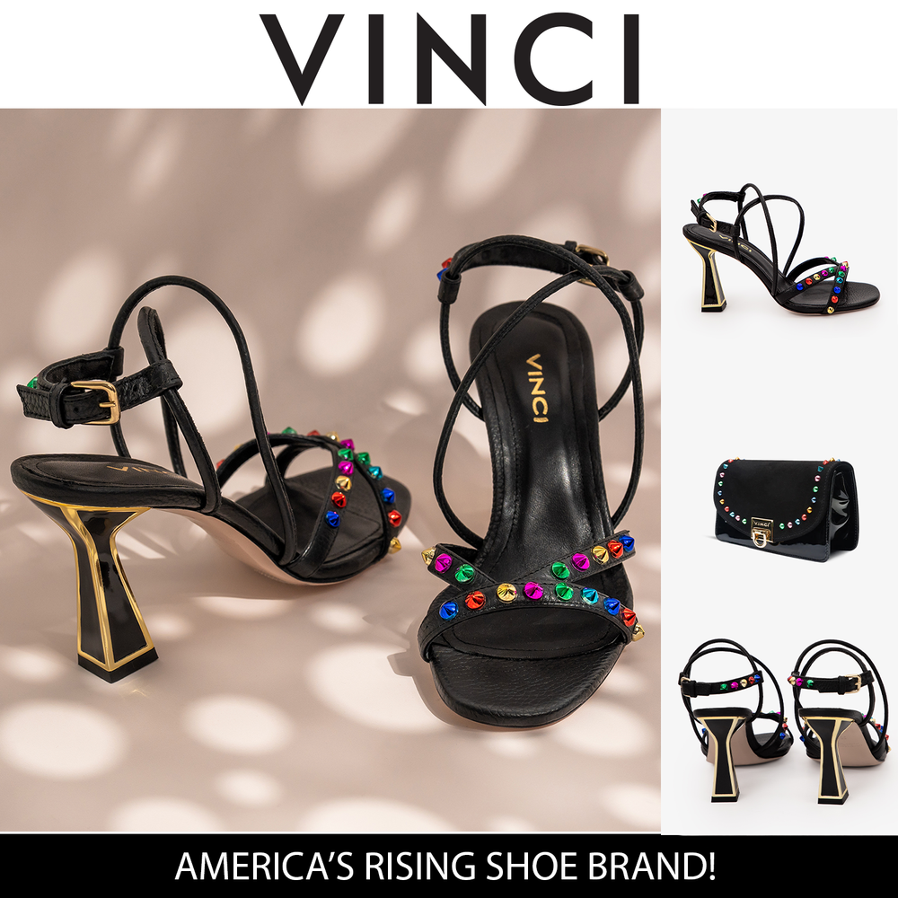 The Aurora Black Leather Strappy Sandal