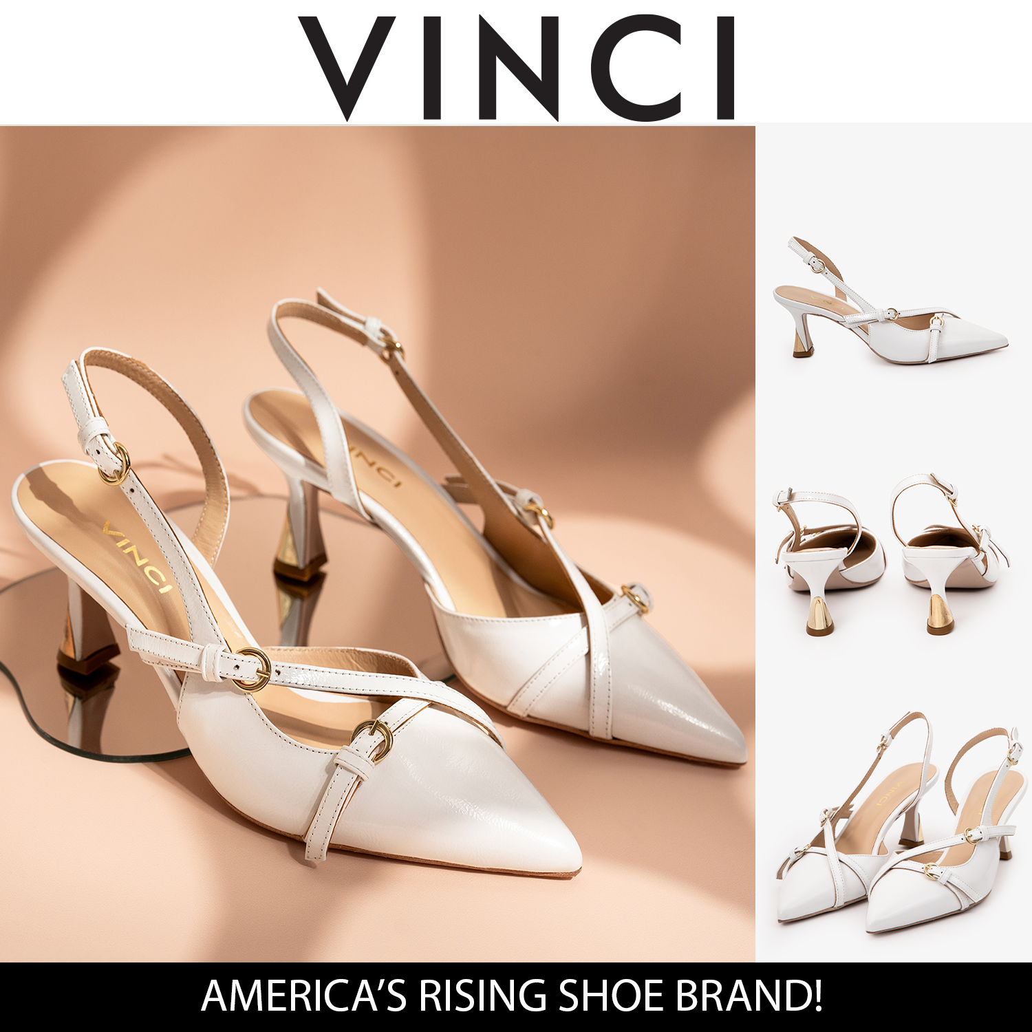 The Atlantic White Leather Slingback Sandal