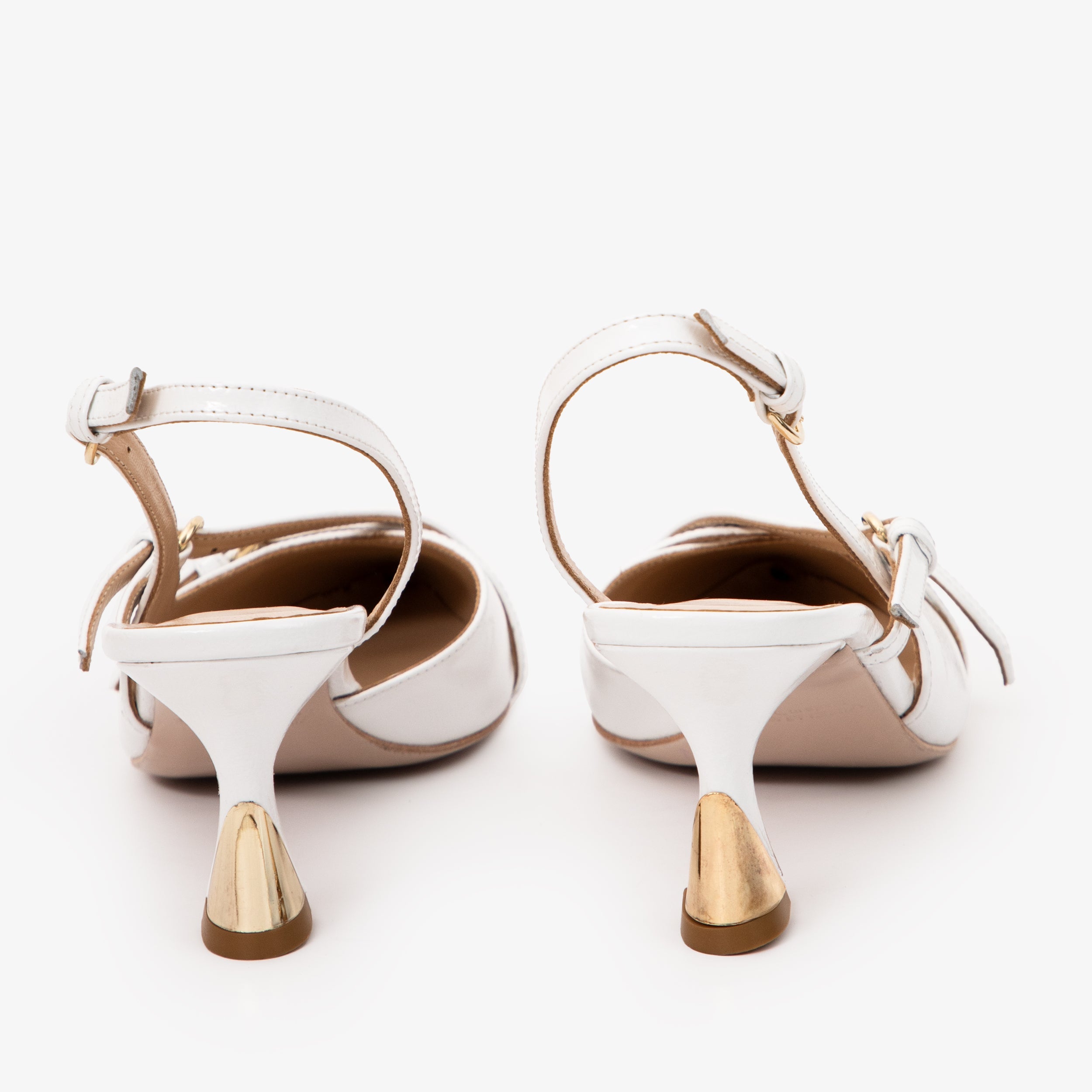 The Atlantic White Leather Slingback Sandal