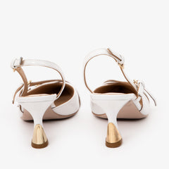 The Atlantic White Leather Slingback Sandal
