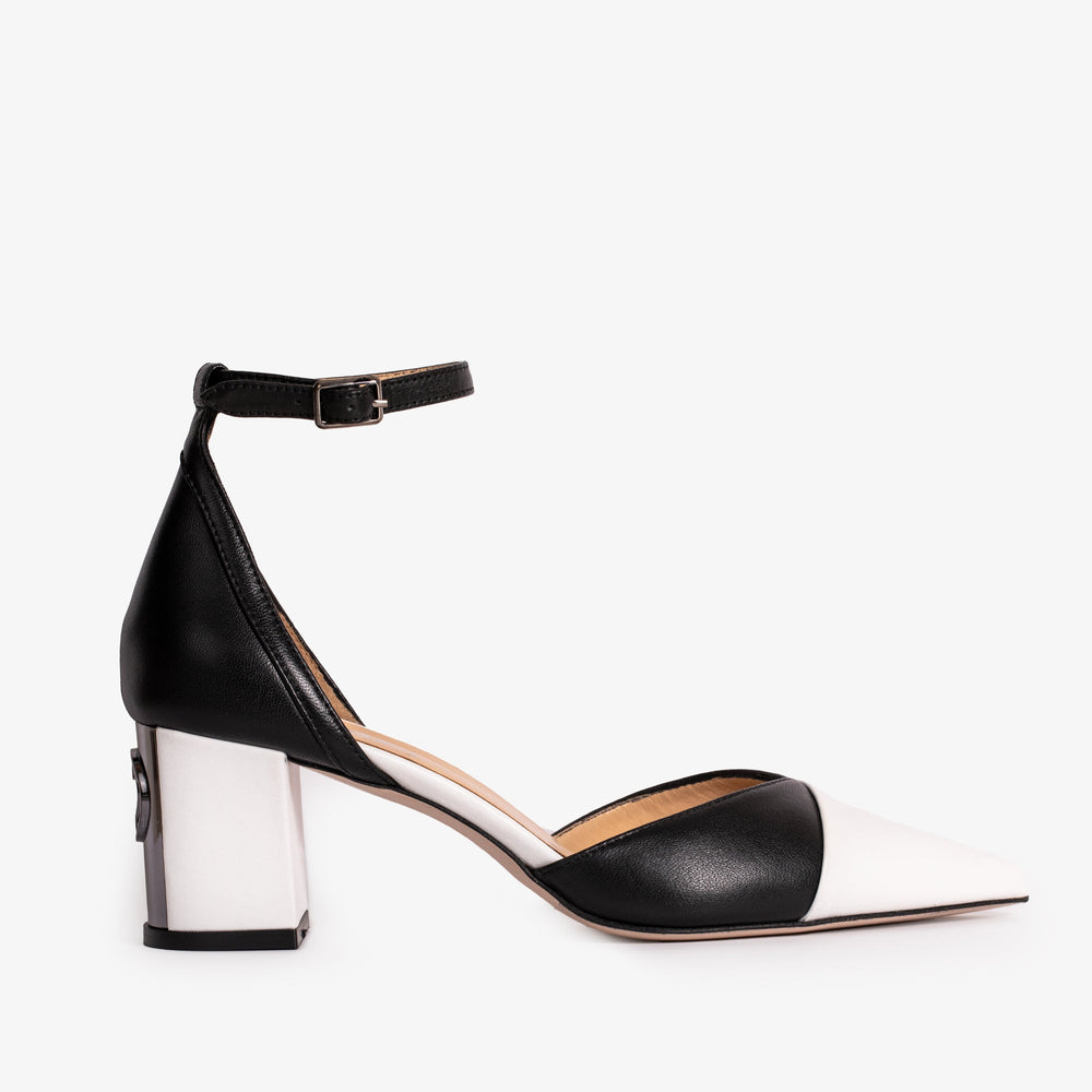 The Noella Black Leather Sandal