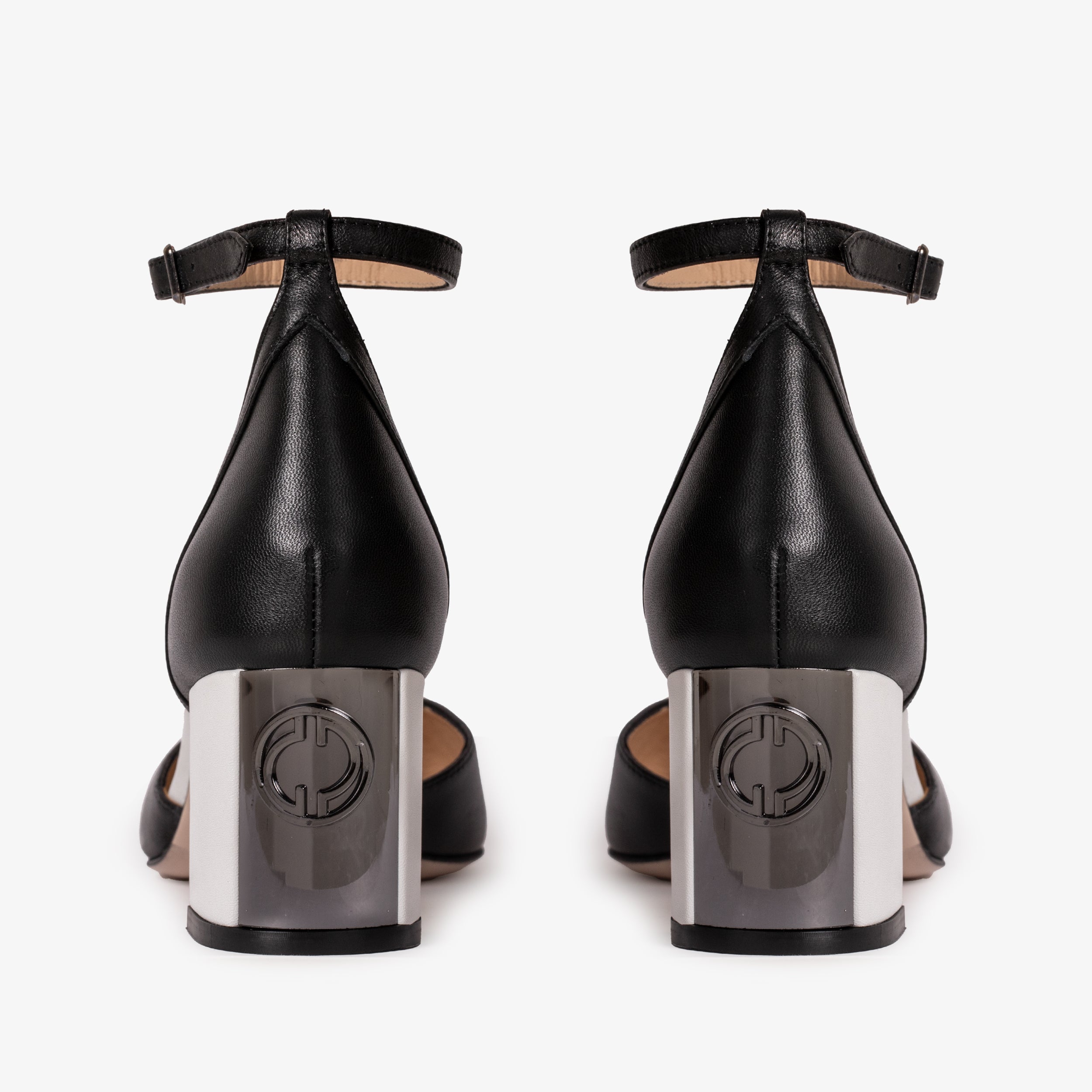 The Noella Black Leather Sandal