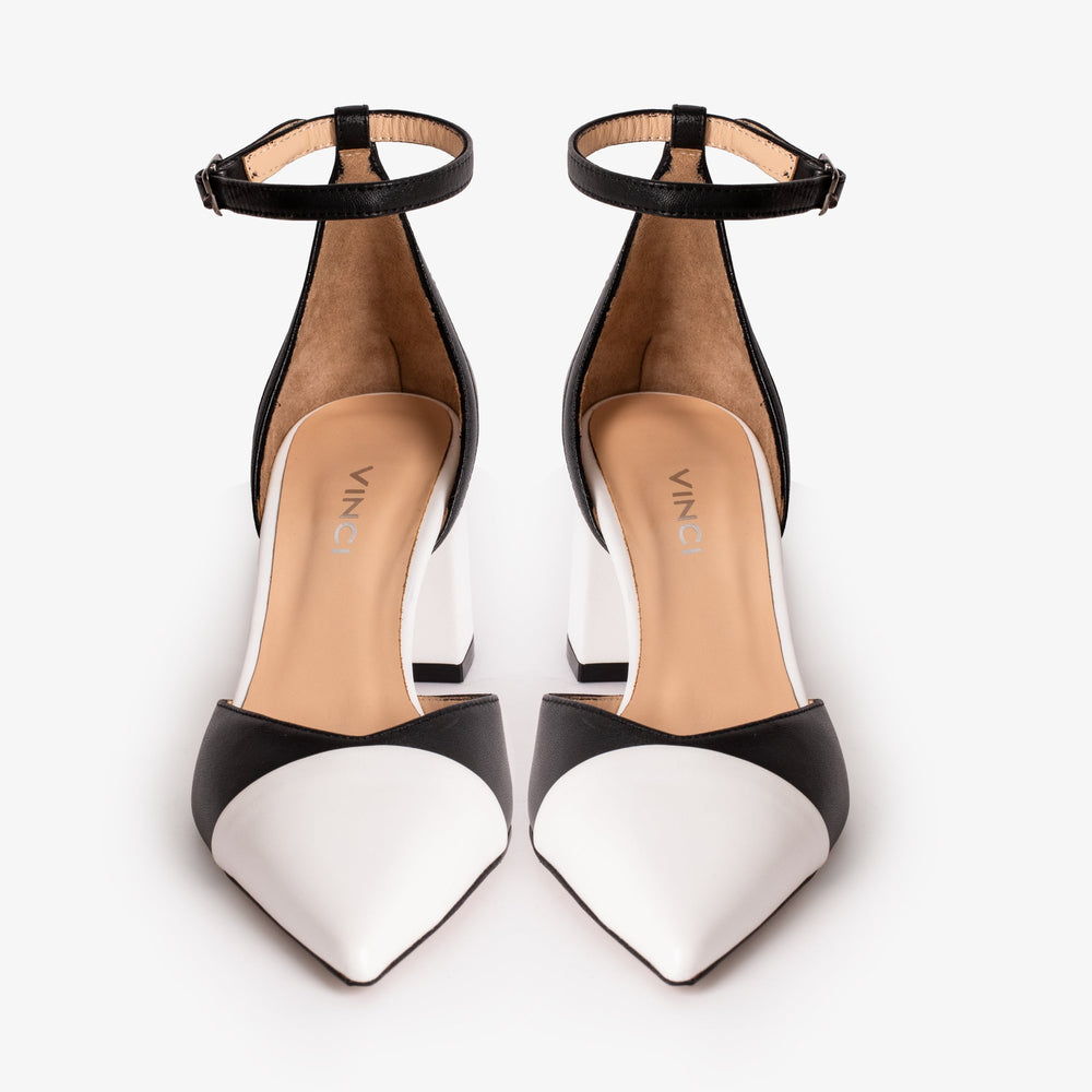 The Noella Black Leather Sandal