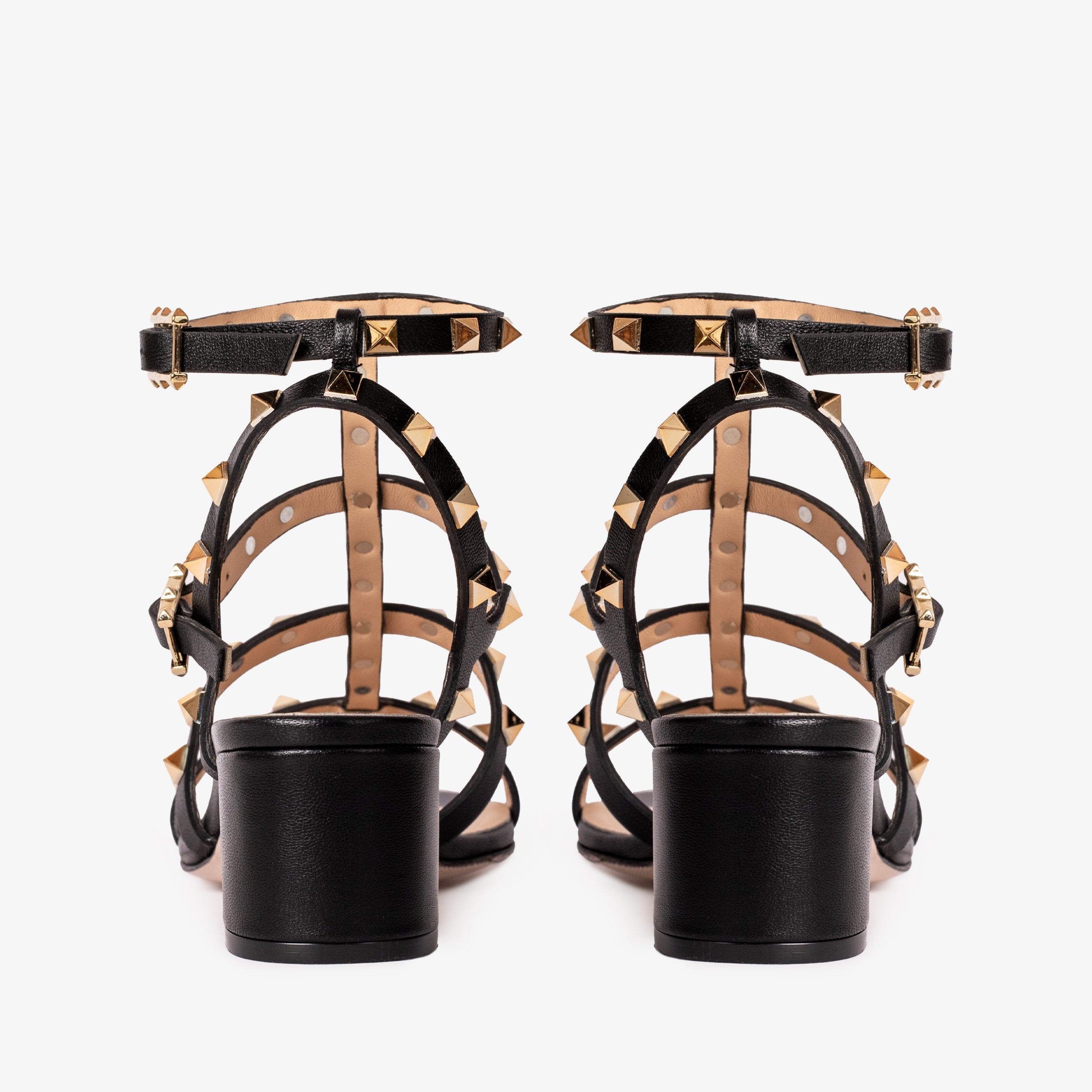 The Nejapa Black Multi Strap Leather Sandal