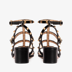 The Nejapa Black Multi Strap Leather Sandal