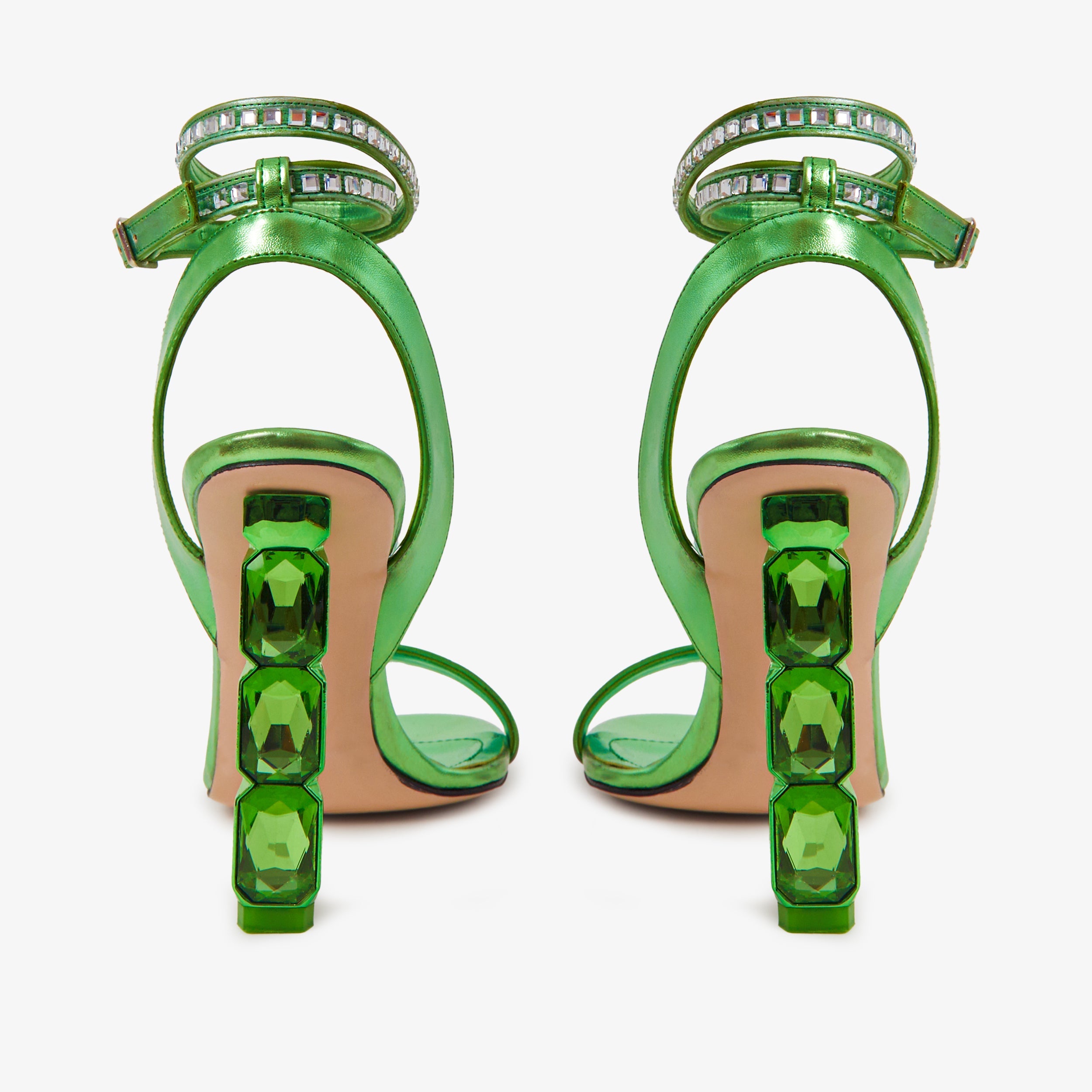 The Torola Green Stony Heel Leather Sandal Final Sale!