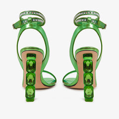 The Torola Green Stony Heel Leather Sandal Final Sale!