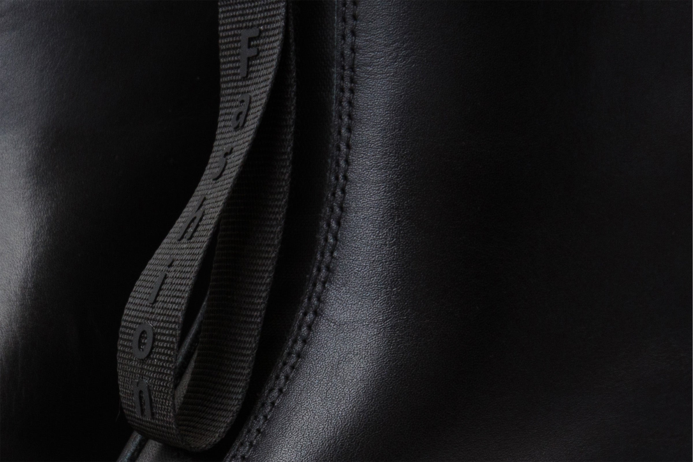 The Tackle Black Leather Block Heel Boot