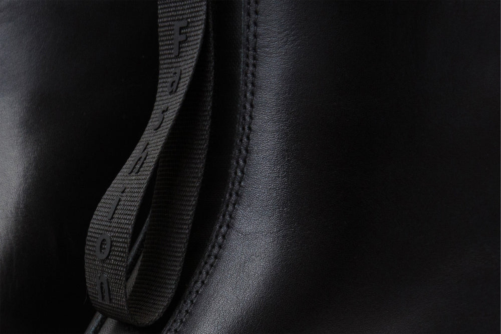 The Tackle Black Leather Block Heel Boot