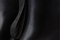 The Tackle Black Leather Block Heel Boot