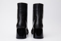The Tackle Black Leather Block Heel Boot