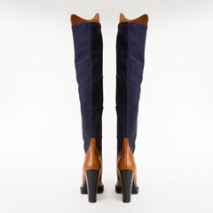 The Sao Paulo Tan Leather Knee High Platform Heel Boot