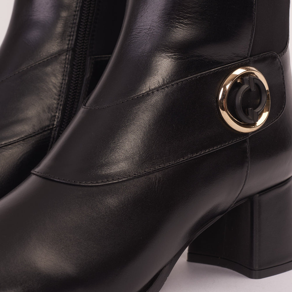 The Windsor Black Leather Knee High Boot