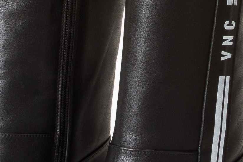 The Loretto Black Leather Block Heel Mid Calf Boot