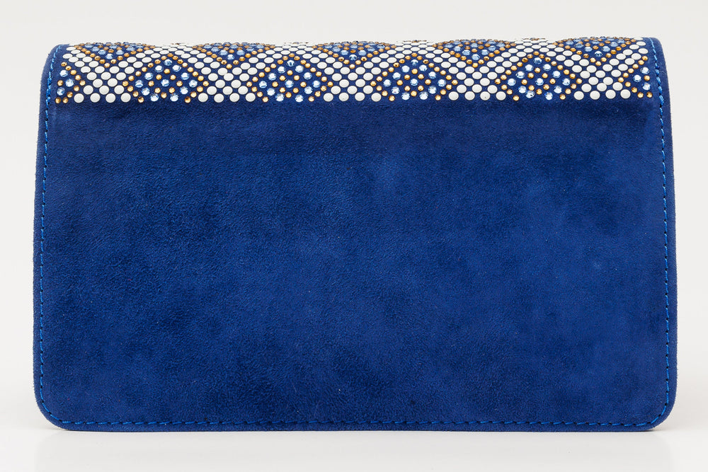 The Nampula Sax Blue Glitter Leather Handbag