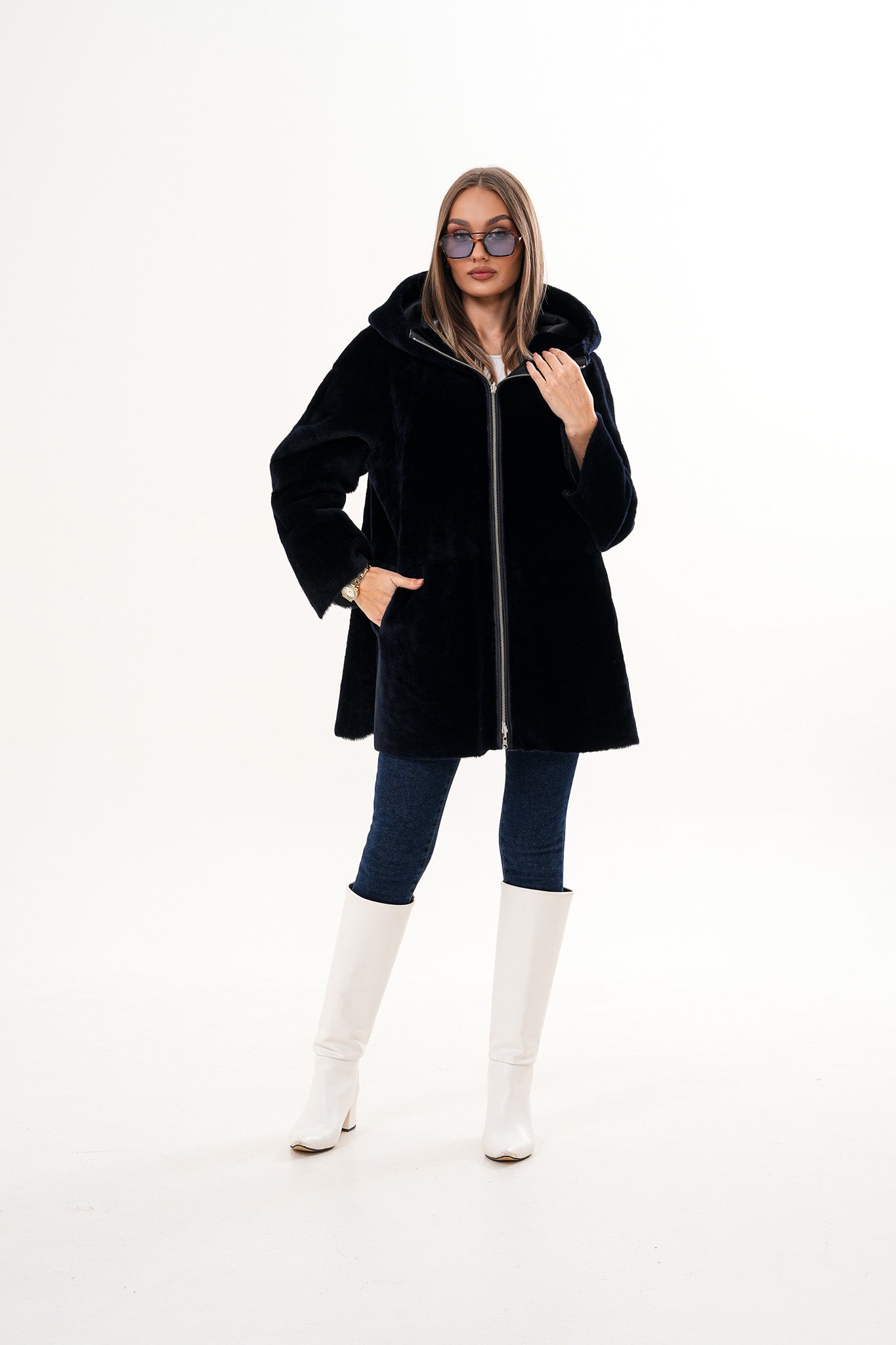 The Portofino Black Reversible Shearling Jacket