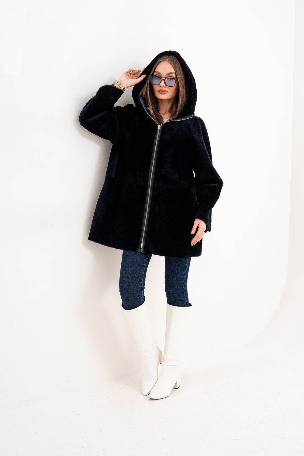 The Portofino Black Reversible Shearling Jacket