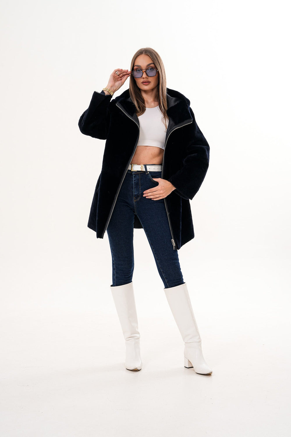 The Portofino Black Reversible Shearling Jacket