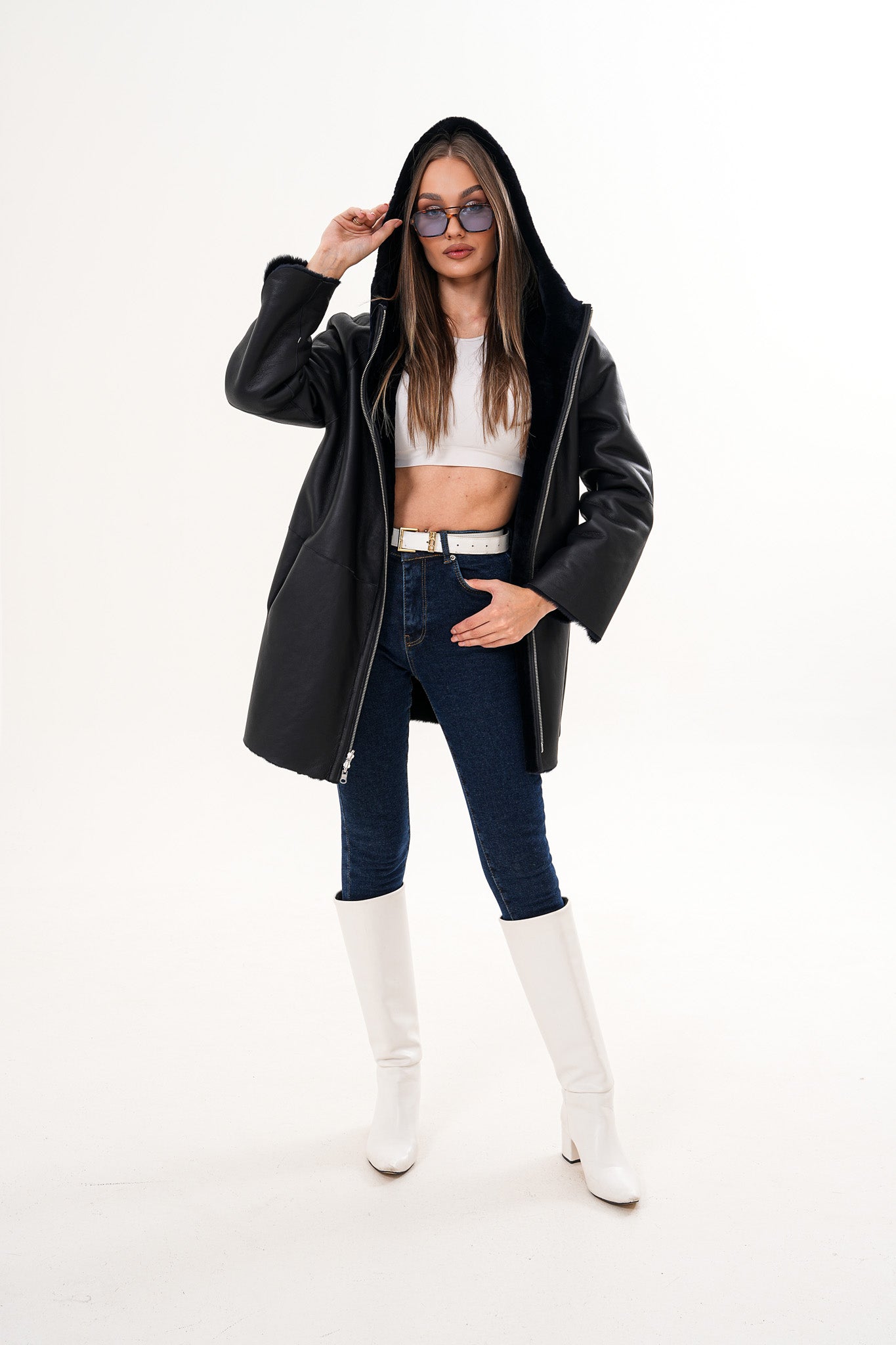 The Portofino Black Reversible Shearling Jacket
