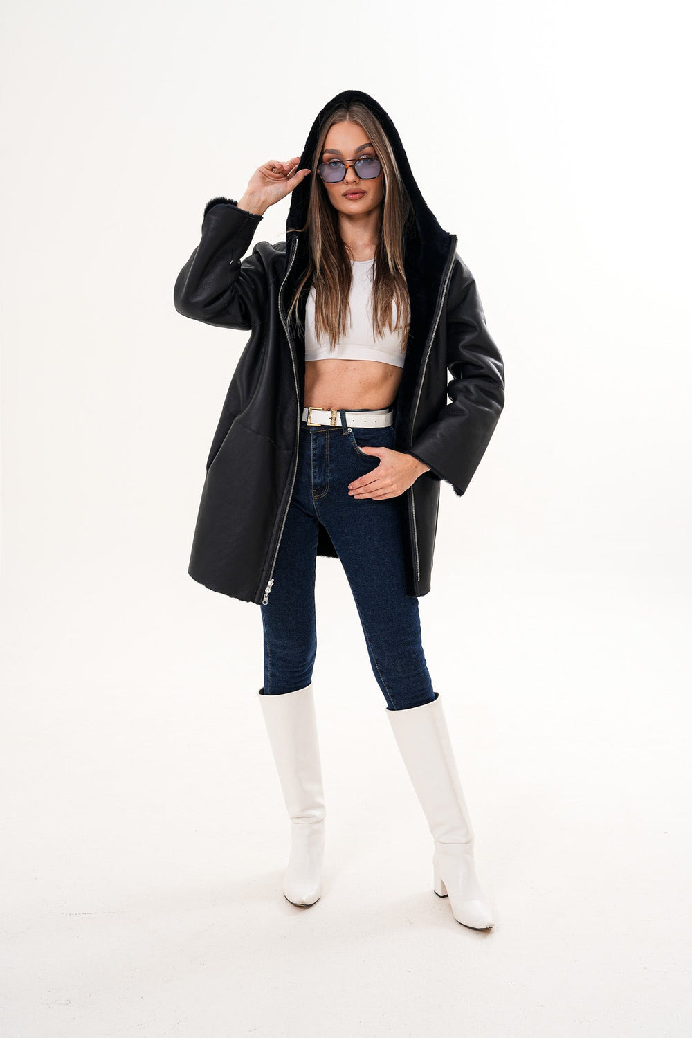 The Portofino Black Reversible Shearling Jacket