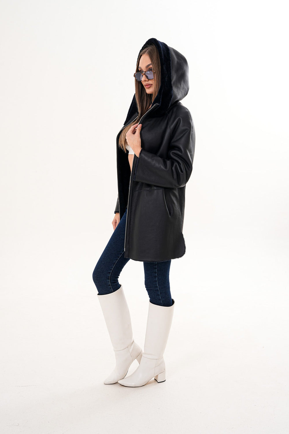 The Portofino Black Reversible Shearling Jacket