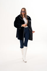 The Portofino Black Reversible Shearling Jacket