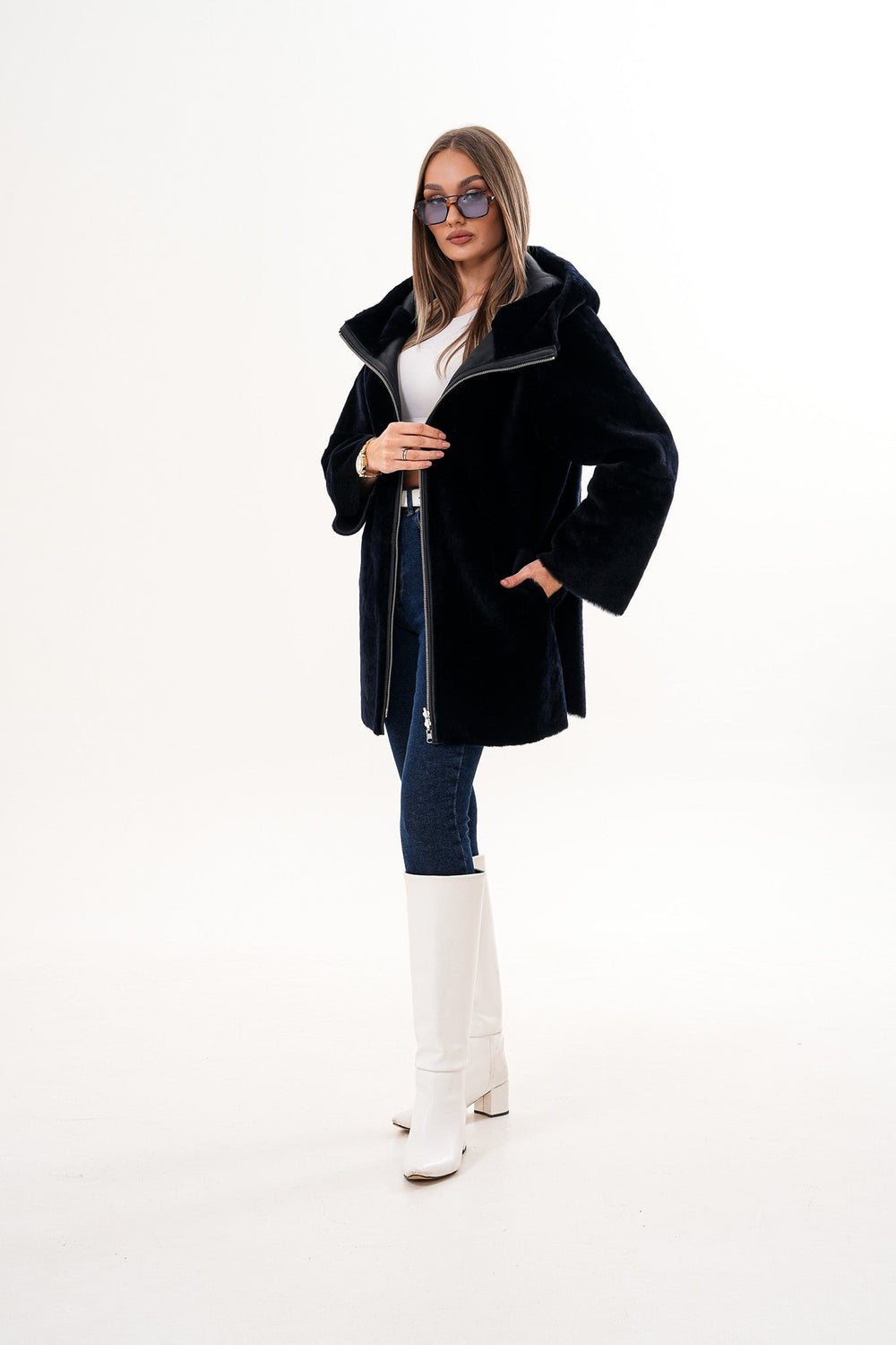 The Portofino Black Reversible Shearling Jacket