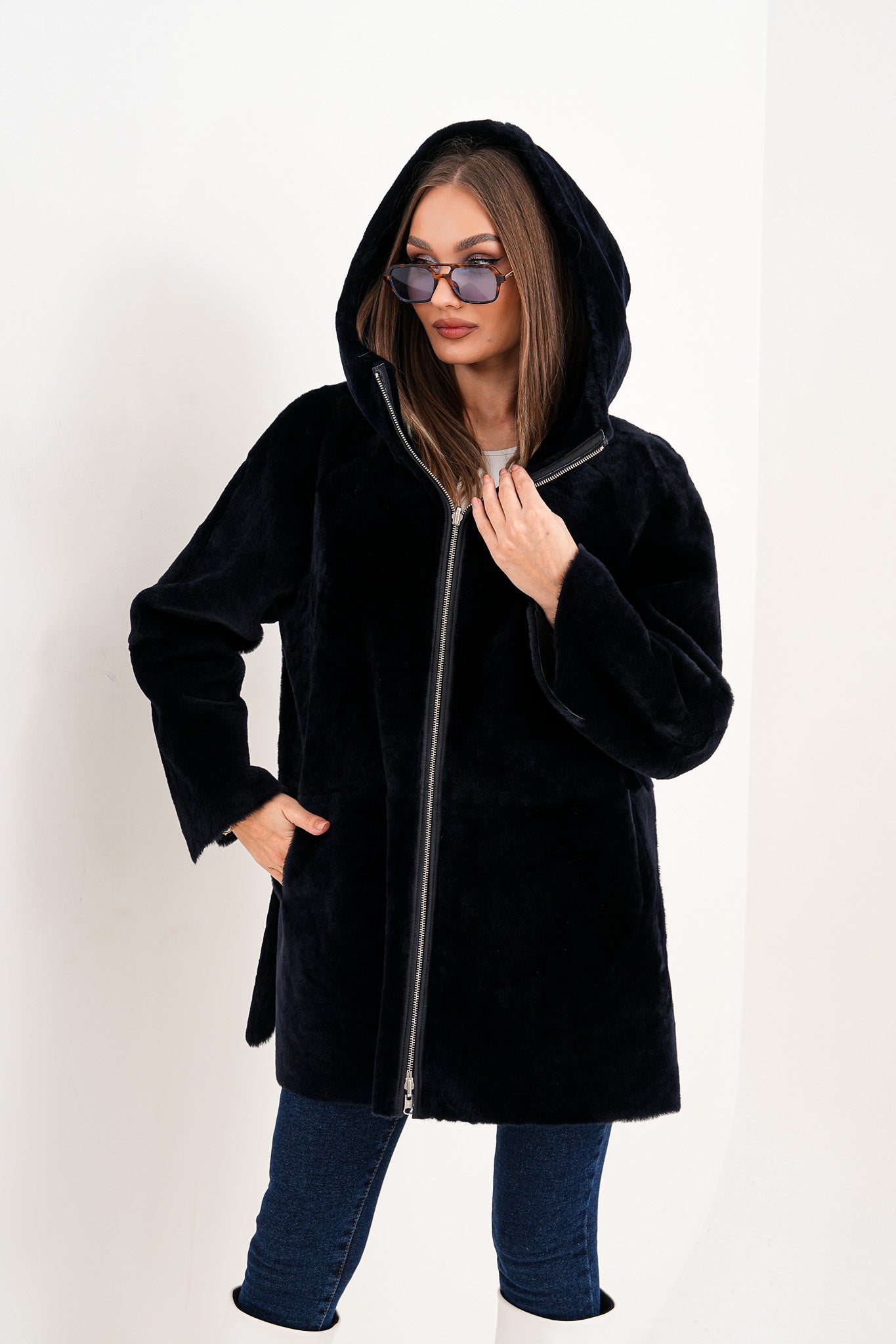 The Portofino Black Reversible Shearling Jacket