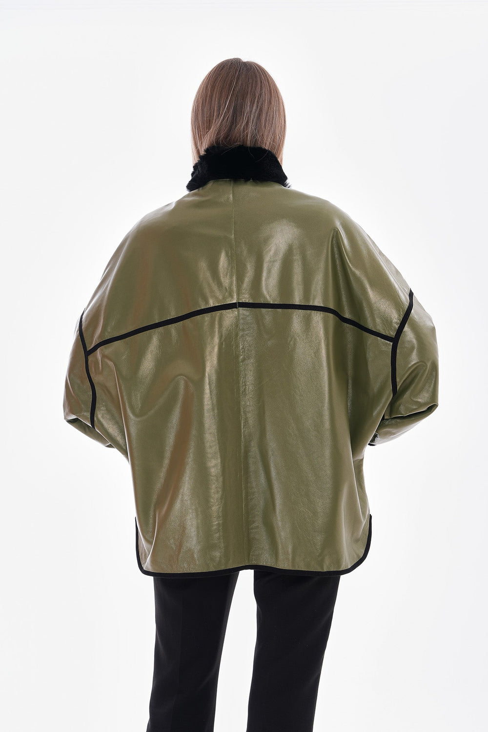 The Rebel Reversible Shearling Olive Green Leather Jacket