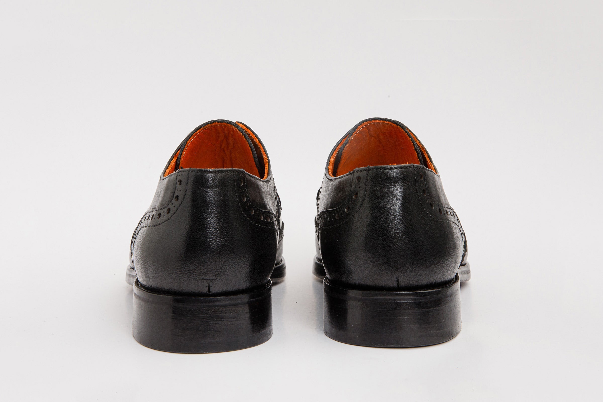 The Neiva Black White Wingtip Semi Brogue Derby Shoe