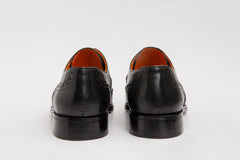 The Neiva Black White Wingtip Semi Brogue Derby Shoe