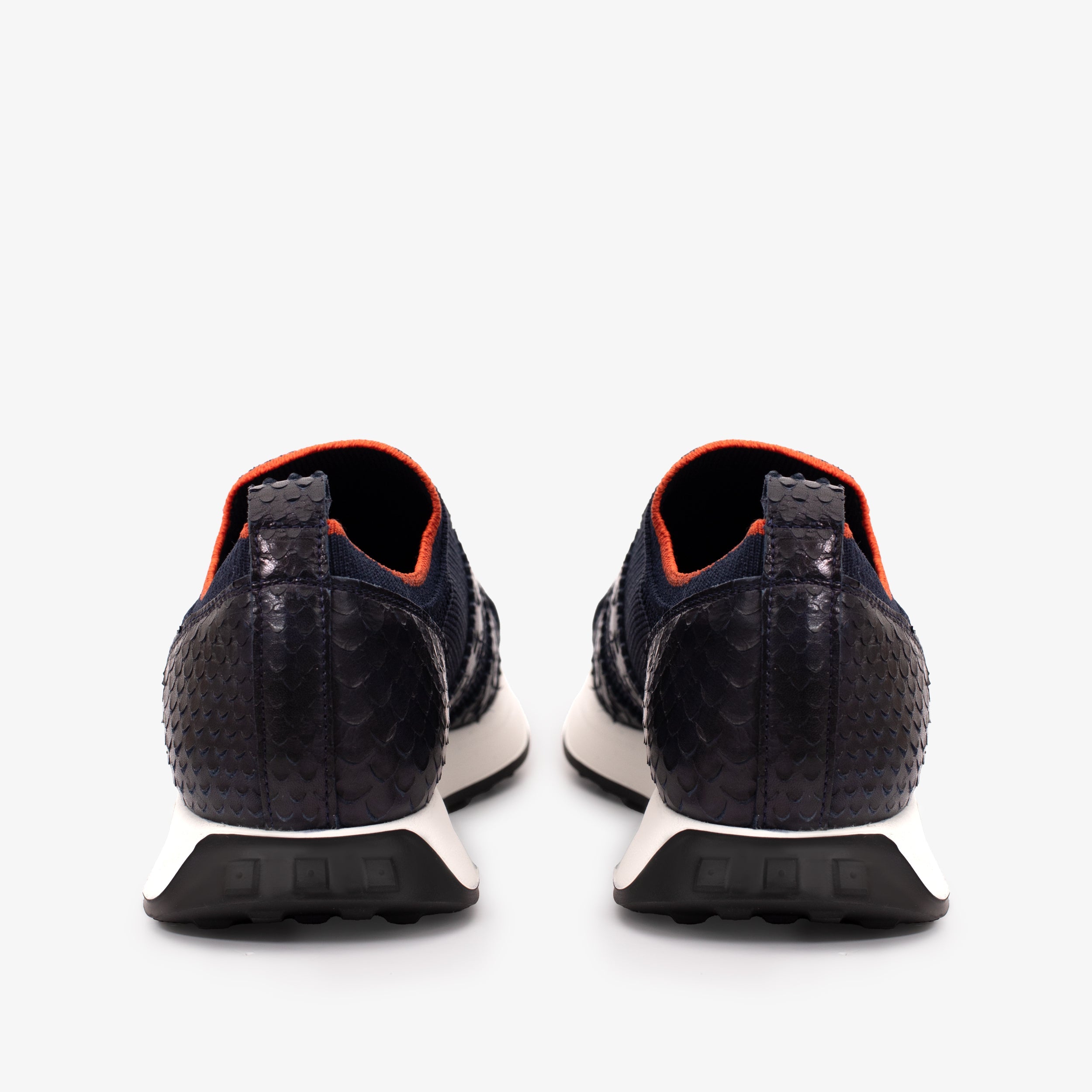 The Aslan Navy Knitted Leather Sneaker